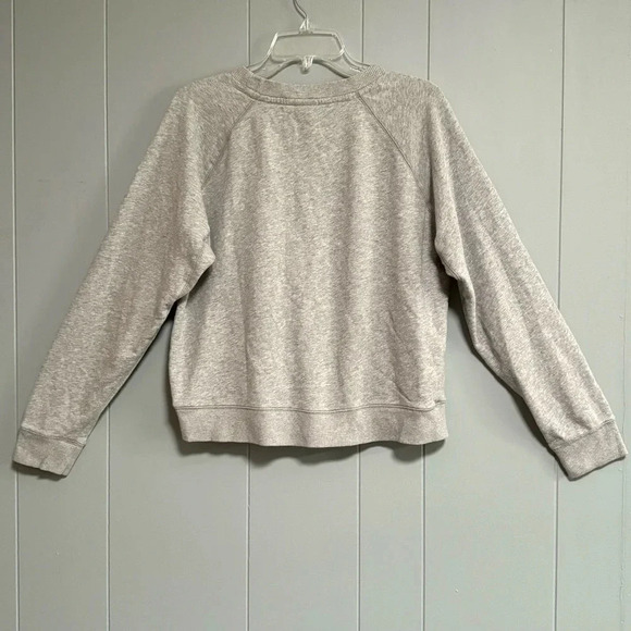 PINK BY VICTORIA’S SECRET Gray Heather Sweatshirt Embroidered Logo Size Medium - Picture 2 of 5